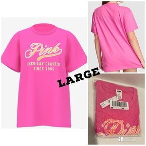 VS PINK NWT Limited Edition Pink Gossip S/S Cotton Tee